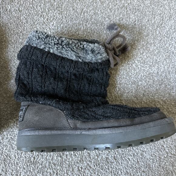Skechers Gray Sweater Pull On Boots Women’s Size 6 - Picture 6 of 10